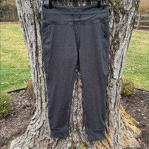 Halara High Waisted Drawstring Striped Yoga Leggings with Pockets